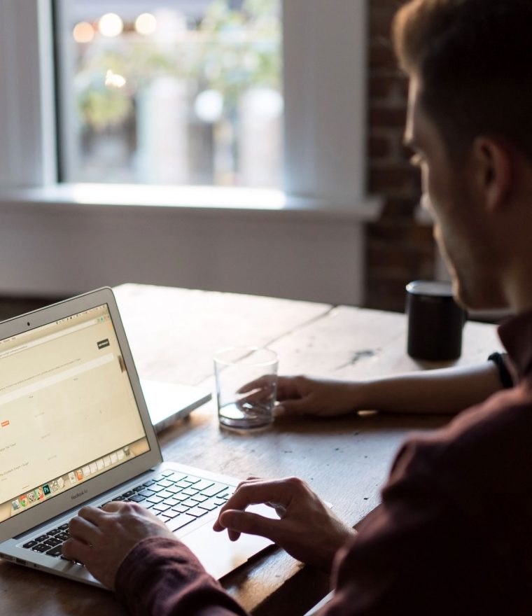 Man working on laptop