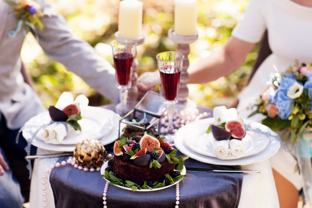 wine and food at al fresco dinner party al fresco