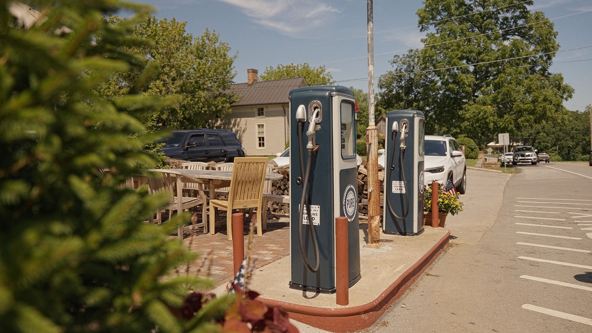 A set of vintage Petrol pumps in Leiper's Fork